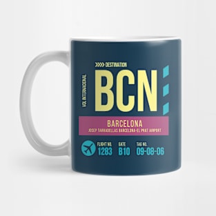 Barcelona Airport Stylish Luggage Tag (BCN) Mug